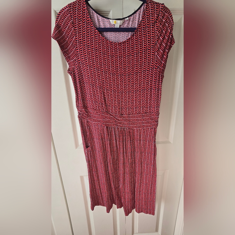 Boden Pink Chevron Maxi Dress